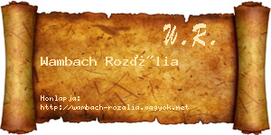 Wambach Rozália névjegykártya